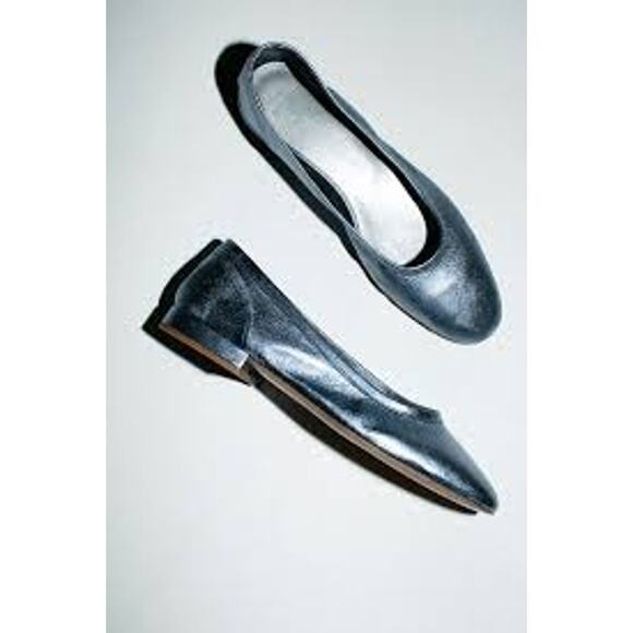 Maryam‎ Nassir Zadeh Women's Serafina Flat Metallic Lavendar Round Toe Flat EU41